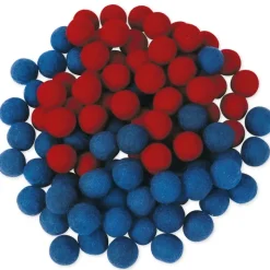 Filzkugeln rot/blau, 100-tlg.