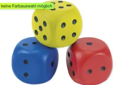 Flüster-Würfel, 6 cm, farbig sortiert