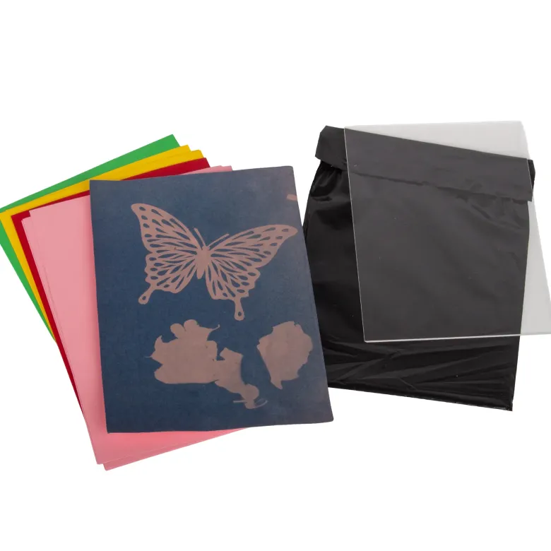 Foto-Solarpapier A5 farbig, mit Fixierscheibe, 16 Blatt
