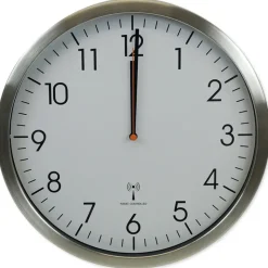 Funk-Schuluhr mit Quarzlaufwerk, schleichender Sekundenzeiger, 30,5 cm ø