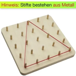 Geometrie-Brett aus Holz (25 Stifte), 20x20 cm