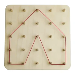 Geometrie-Brett aus Holz (25 Stifte), 20x20 cm