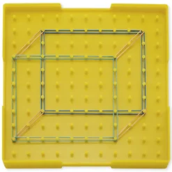 Geometrie-Brett doppelseitig (11x11 Stifte), 23x23 cm, gelb