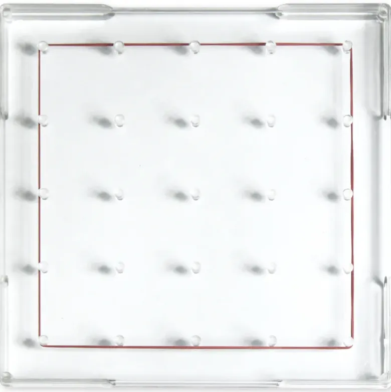 Geometrie-Brett einseitig (5x5 Stifte), 15x15 cm, transparent