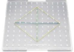 Geometrie-Brett einseitig (11x11 Stifte), 23x23 cm, transparent