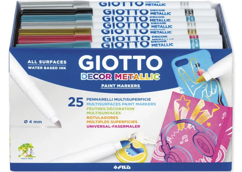 GIOTTO Decor Metallic Universal-Fasermaler, 25-tlg.