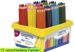 GIOTTO Gruppen-Set Buntstifte, Mine 5,5 mm, 108-tlg.