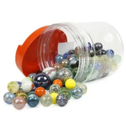 Glas-Murmeln "Faszination" in Dose, ca. 1 kg, ca. 16-35 mm ø