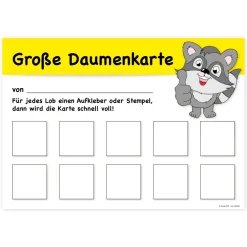 Große Daumenkarte mit 10 Feldern, 25 Stück