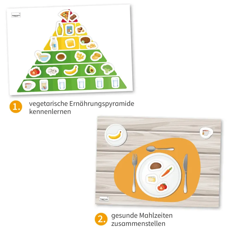 Gruppen-Lernset "Vegetarische und vegane Ernährung", magnetisch, 132-tlg.