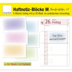Haftnotiz-Blöcke „Stundenfelder A4“ M, 6 Blöcke