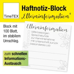 Haftnotiz-Block "Elterninformation", 65x65 mm, 100 Blatt