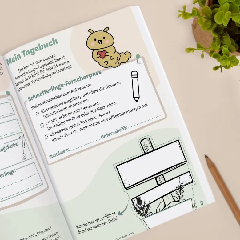 Hagemann Schmetterlings-Tagebuch A5, 36 Seiten