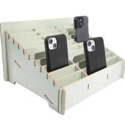 Handy-Parkplatz aus MDF, 30 Fächer, pastellgrün