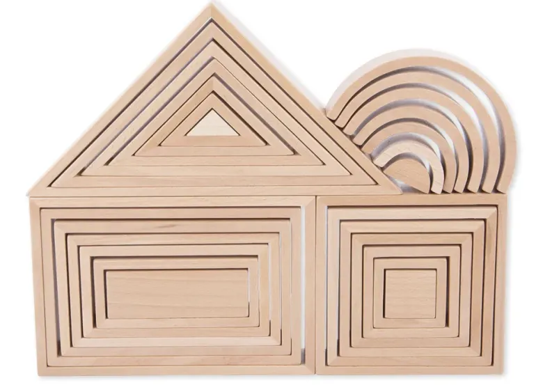 Holzbausteine "Architektur", naturbelassen, 28-tlg.