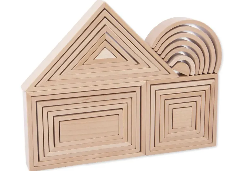 Holzbausteine "Architektur", naturbelassen, 28-tlg.