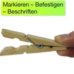 Holz-Klammern 70 mm natur, 50 Stück