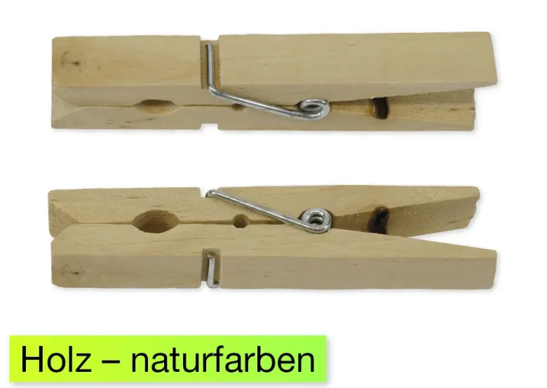 Holz-Klammern 70 mm natur, 50 Stück