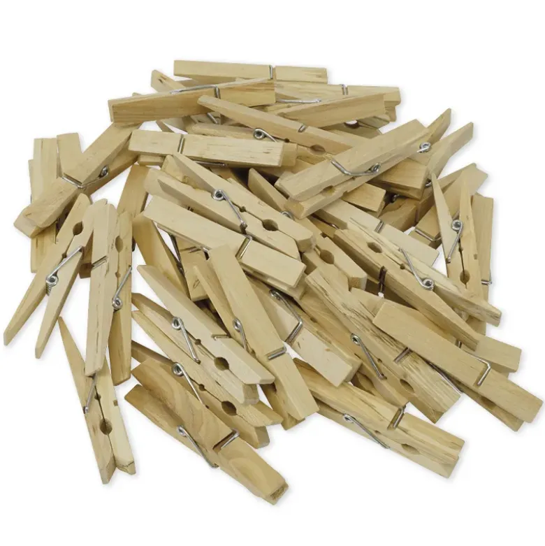 Holz-Klammern 70 mm natur, 50 Stück