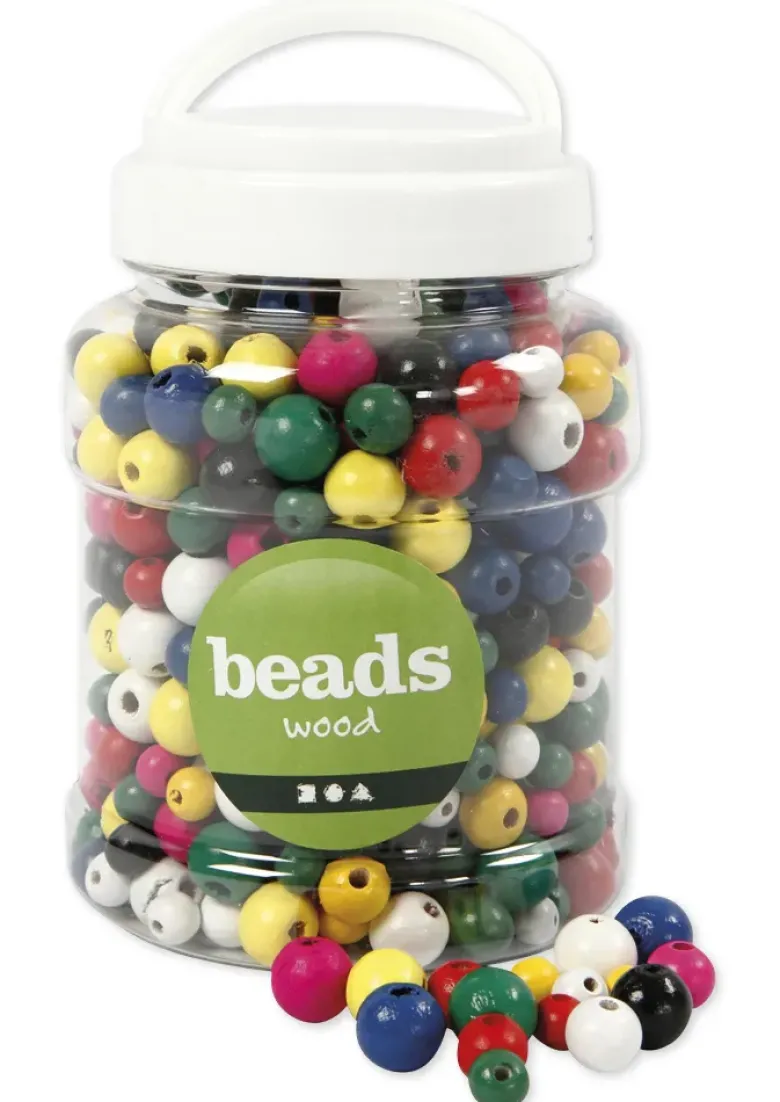 Holzperlen rund, 8-12 mm ø, ca. 420 Stück
