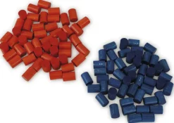 Hunderter-Steckbrett mit Türmchen, 100-er Zahlenraum, rot-blau, 101-tlg.