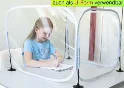 Hygiene-Schutzaufsteller Basic U- und Z-Form, 3-fache Trennwand