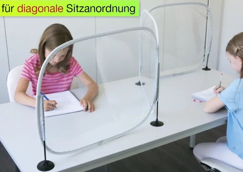 Hygiene-Schutzaufsteller Basic U- und Z-Form, 3-fache Trennwand