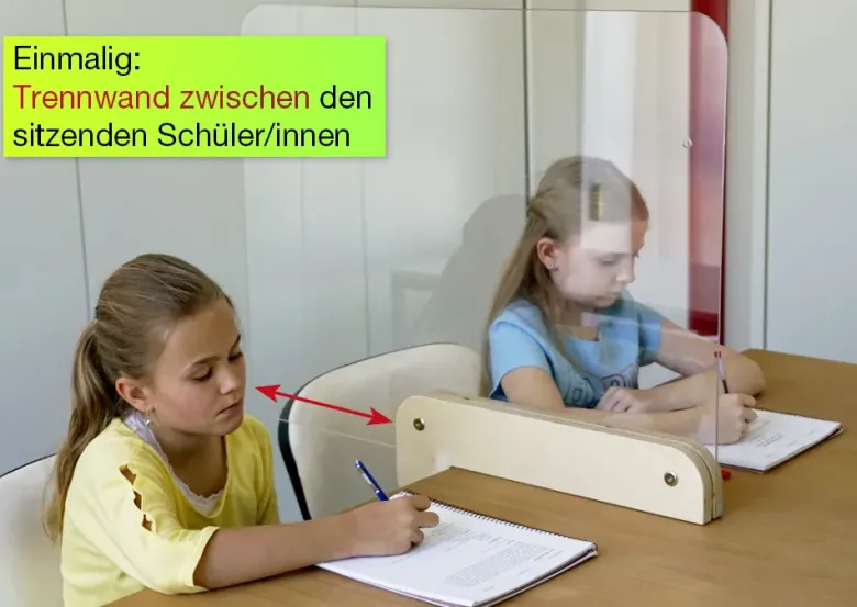 Hygiene-Schutzwand Flexaform für Tische, transparent