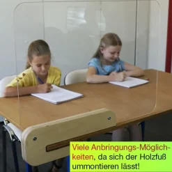Hygiene-Schutzwand Flexaform für Tische, transparent