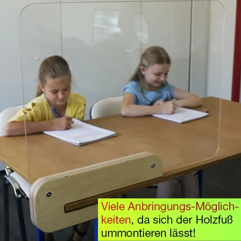 Hygiene-Schutzwand Flexaform für Tische, transparent