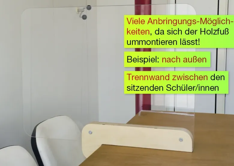 Hygiene-Schutzwand Flexaform für Tische, transparent