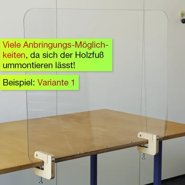 Hygiene-Schutzwand Limes für Tische, transparent