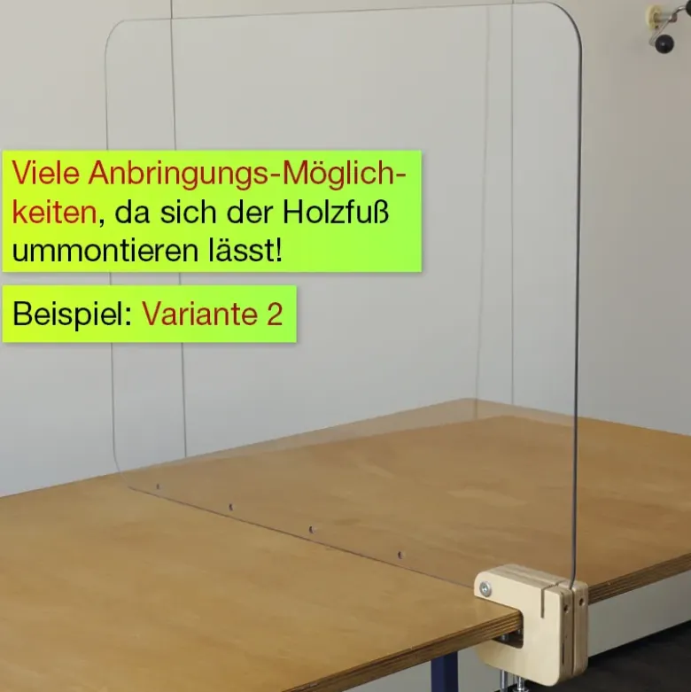 Hygiene-Schutzwand Limes für Tische, transparent