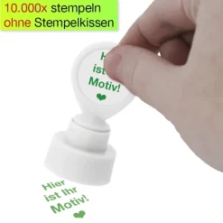 Individual-Siebdruck-Stempel, rund, 25 mm ø, grün