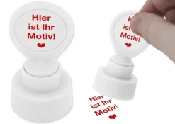 Individual-Siebdruck-Stempel, rund, 25 mm ø, rot