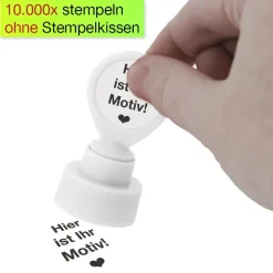 Individual-Siebdruck-Stempel, rund, 25 mm ø, schwarz
