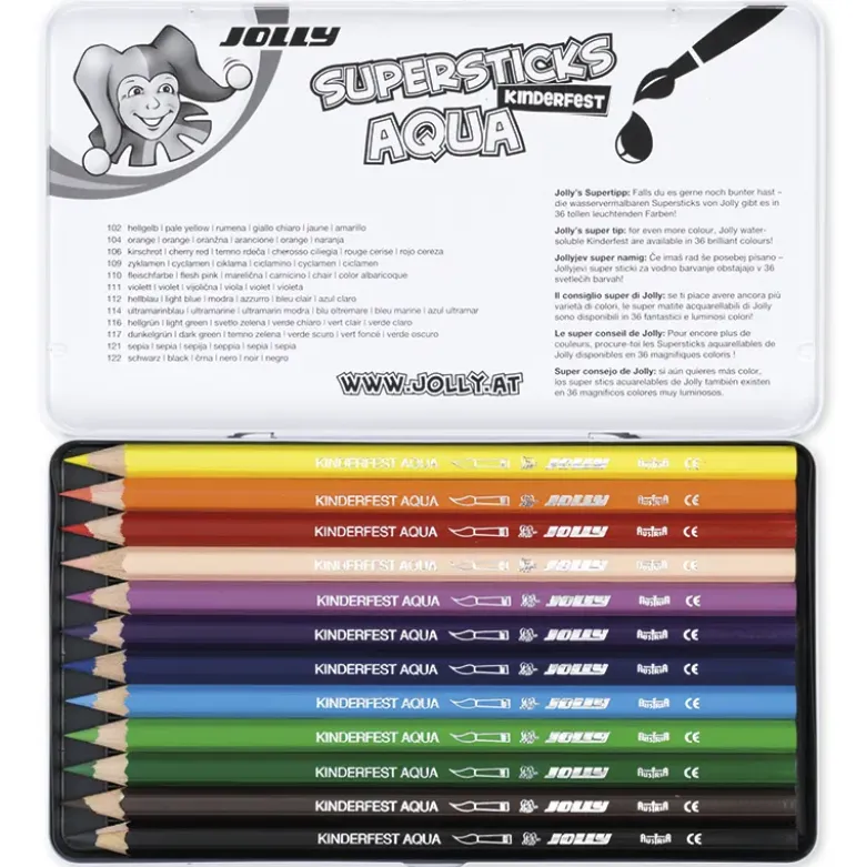 JOLLY Supersticks AQUA im Metall-Etui, 12-tlg.