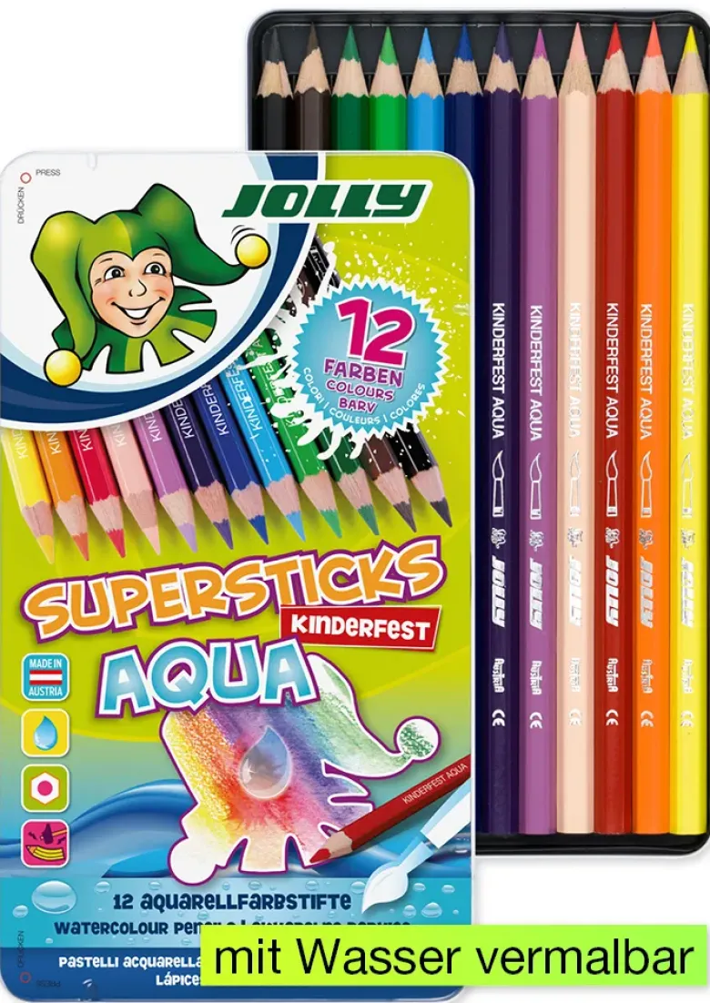 JOLLY Supersticks AQUA im Metall-Etui, 12-tlg.