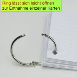 Karteikarten A7 „Mobil“, mit Ring, liniert, 50 Stück