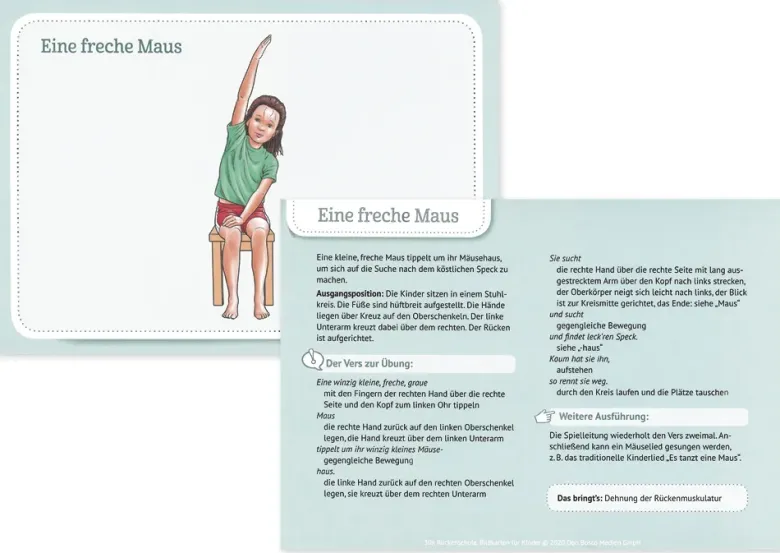 Karten-Set "30x Rückenschule Bildkarten für Kinder"