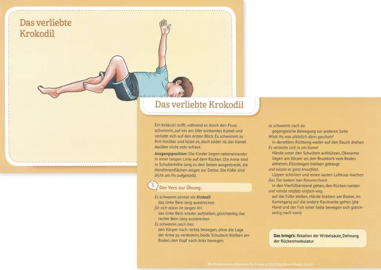 Karten-Set "30x Rückenschule Bildkarten für Kinder"
