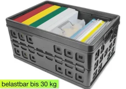 Klappbox aus Kunststoff, ca. 46 Liter, bis 30 kg, anthrazit