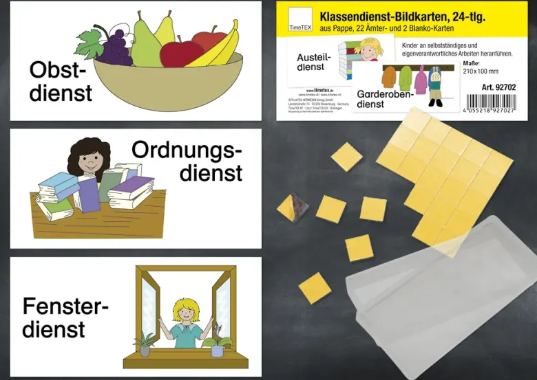 Klassendienst-Bildkarten magnetisch, 24-tlg., in Box