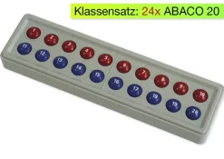 Klassensatz ABACO für 20-er Zahlenraum, rot-blau mit Zahlen, 24-tlg., in Box