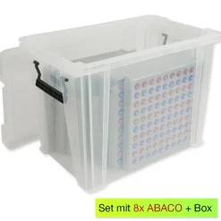 Klassensatz ABACO für 100-er Zahlenraum, rot-blau, mit Zahlen, 8-tlg., in Box
