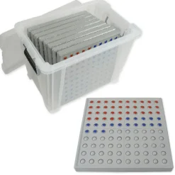 Klassensatz ABACO tricolor für 100-er Zahlenraum, rot-blau-grau, 8-tlg., in Box