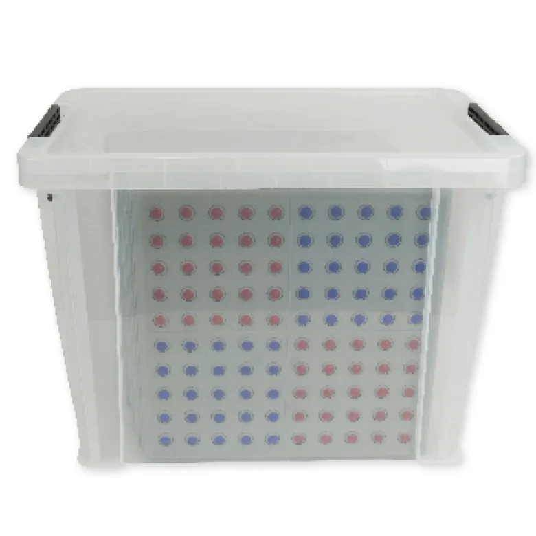 Klassensatz ABACO tricolor für 100-er Zahlenraum, rot-blau-grau, 8-tlg., in Box