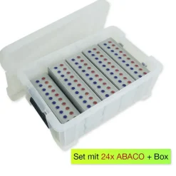 Klassensatz ABACO tricolor für 20-er Zahlenraum, rot-blau-grau, 24-tlg., in Box