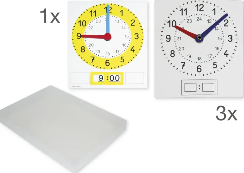 Klassensatz Folien-Uhren "Analog/Digital", 31-tlg., in Box