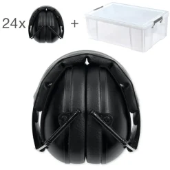 Klassensatz Gehör-Schutz "Auris Plus" schwarz, 24-tlg., in Box